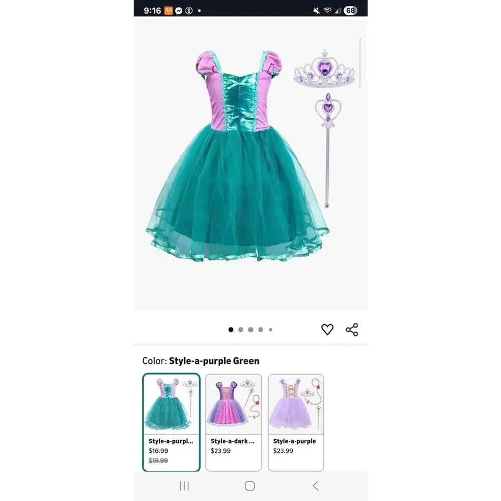 New Princess Peaches costume 12-18 months . Never used .